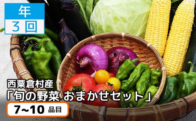 【3回定期便】＜春・夏・秋 年3回発送＞西粟倉産「旬の野菜 おまかせセット」 F-FF-B00A