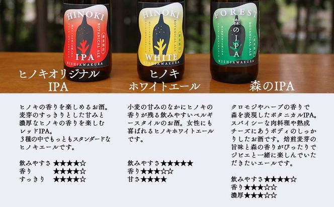 クラフトビール【ボタニカルエール3種＆定番】×6本セット_西粟倉ヒノキ醸造所 Q-MQ-A09A
