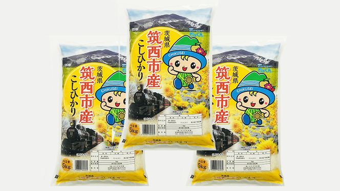 茨城県 筑西市産 コシヒカリ 15kg （ 5kg × 3袋 ） 三ツ星 マイスター 米 コメ こしひかり 単一米 精米  [CH013ci]