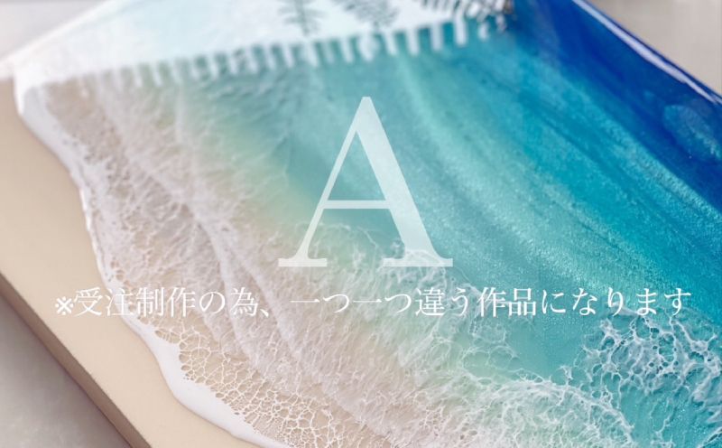 【ネックレス】波　（シルバー）　リゾート 海　沖縄　レジン　ハンドメイド