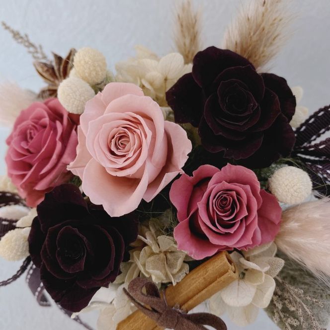 AJ049-1 プリザーブドフラワーアレンジ【ブランディーユ】春日部市 シュガーパイン