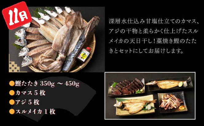 室戸流藁焼きタタキと地魚干物定期便A（年６回・奇数月お届け）　iz050