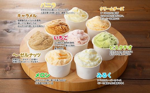 2353. くりーむ童話 カップ アイス 100ml×8個 みるく バニラ クリームチーズ メロン キャラメル 苺 ヘーゼルナッツ ピスタチオ アイスクリーム 詰め合わせ 送料無料 北海道 弟子屈町