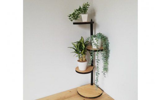 【角にも置ける】しずくのスタンドシェルフ 3段タイプ ナチュラル（天然木/完成品） [新星金属製作所 大阪府 守口市 20940980] 