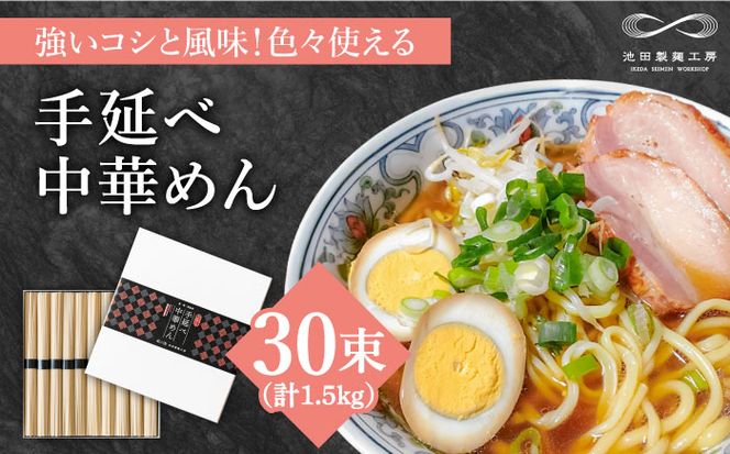 手延べ 中華めん 1.5kg （50g×30束） / ラーメン 中華麺 麺 乾麺 / 南島原市 / 池田製麺工房 [SDA062]