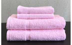 015B329 泉州タオルＪＯＹバス＆フェイス４枚セット（チェリーピンク）【泉州タオル 国産 吸水 普段使い 無地 シンプル 日用品 家族 ファミリー】