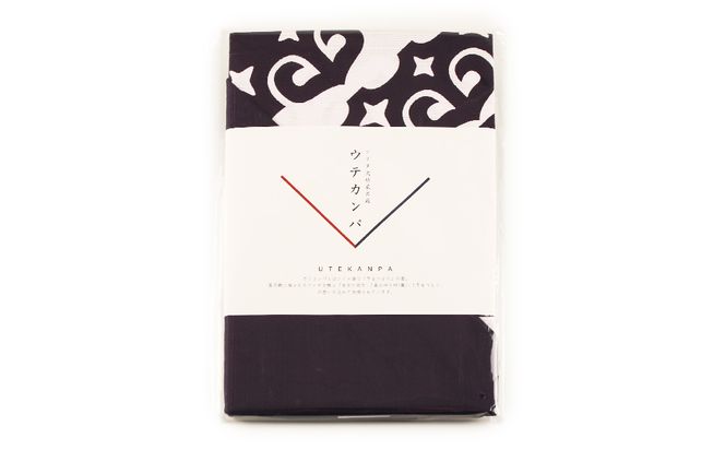 【共生の想い・ウテカンパ～手をつなぐ～】アイヌ文様風呂敷（青） AI061