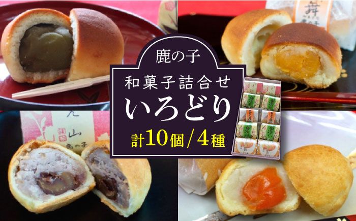 [老舗の菓子屋 鹿の子]和菓子 詰め合わせ「いろどり」4種 10個[築上町][有限会社 御菓子司 鹿の子] [ABAC002]