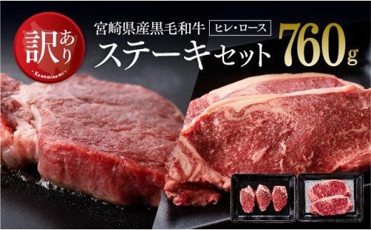 [訳あり]宮崎県産黒毛和牛ステーキセット[B][D00669]