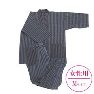 【Mサイズ×女性用：ファスナー無し】天然にこだわった自慢の逸品　【みくりや染織】正藍染手織り木綿作務衣上下一式（上下刺し子織り）