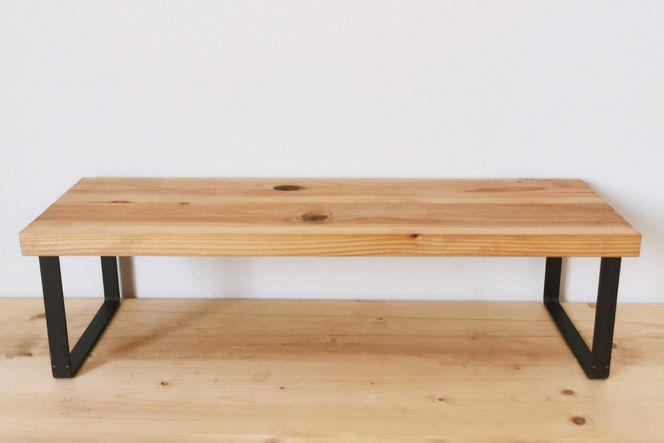 棚 無垢材とアイアンのシェルフ ライトブラウン M60cm 約横60cm×高16cm×奥行19cm 完成品 [新星金属製作所 大阪府 守口市 20940876] 家具 インテリア シェルフ 植物置き 靴棚 飾り棚 収納 日本製