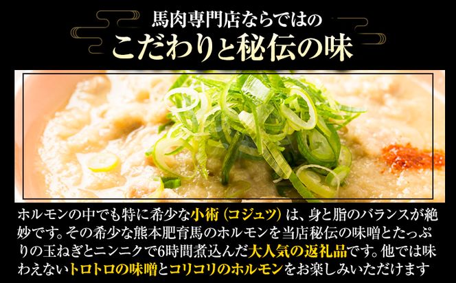 馬ホルモンの味噌煮込み 600g 200g×3 馬勝蔵 《30日以内に出荷予定(土日祝除く)》熊本県 大津 馬肉 ホルモン 味噌煮 みそ おつまみ 小術 コジュツ---so_fukzhrmiso_30d_23_13500_600g---