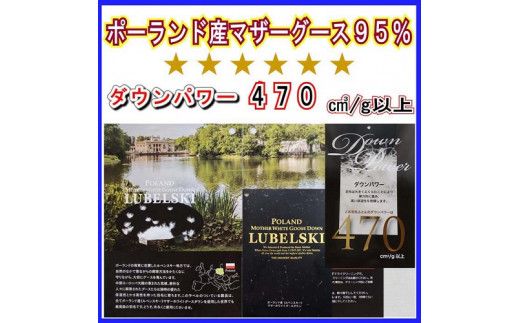 CK310 羽毛掛け布団 ポーランド産マザーグース95%ダウンパワー470 羽毛布団シングル150×210cm