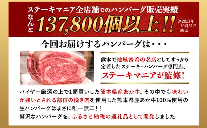 ステーキマニア監修 熊本県産 あか牛 100% 生ハンバーグ 140g×39個入り 合計5460g 5.46kg以上 《30日以内に出荷予定(土日祝除く)》熊本県産あか牛  冷凍 ハンバーグ---ng_faknhamb_30d_24_33000_5460g---