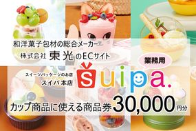 [ PAO東光 ] スイーツパッケージのお店 suipa カップ商品に使える 商品券 （ 30,000円 分 ） スイーツパッケージ 耐熱カップ デザートカップ 菓子袋 菓子箱 和菓子容器 洋菓子包材 [DN04-NT]