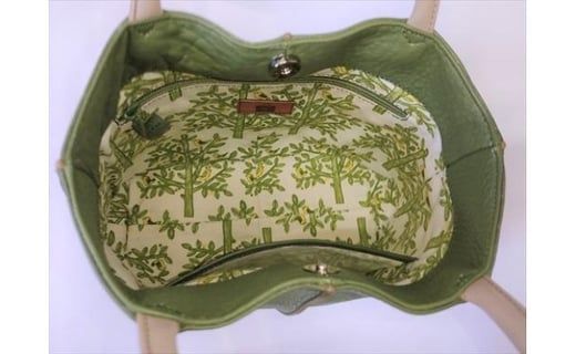 「鞄工房　香」センターライントートバッグ（グリーン） FAA3022