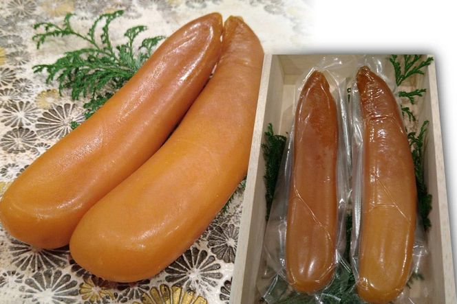 FE252　ミシュランプレート掲載のお料理店「まどか」　自家製 高級 からすみ 2本入 　【桐箱入・無添加】