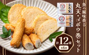 さつま揚げ 天ぷら こだわり親父の丸天・ゴボウ巻き 2種×2セット　計4袋 小分け 父の日 徳永蒲鉾店《30日以内に出荷予定(土日祝除く)》 蒲鉾 揚げ物 練り物 おつまみ 野菜 ビール に合う ギフト お土産 国産 薩摩揚げ おかず 惣菜 おでん 鍋 かまぼこ---sn_ctokumrgb_30d_r7_9500_12p---