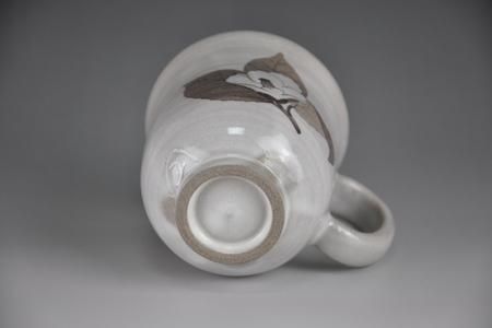 和紙染草花文マグカップ(大) 【日の隈窯 和紙染 和紙 佐賀 陶器 粉引き 草花 窯元 陶芸作家 マグカップ】(H025106)