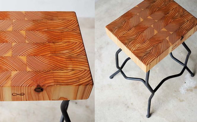 杉エンドグレインのスツール（Novo）4５cm E-mp-A19A