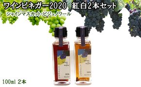 ワインビネガー ２０２０年 紅白２本セット(シャインマスカット・ビジュノワール）各１００ｍｌ【1-315】