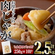 お母ちゃんの肉じゃが (計約2.5kg・約250g×10P) お肉 豚肉 小分け 使いやすい 便利 簡単 惣菜 調理 時短 冷凍【V-62】【味鶏フーズ】