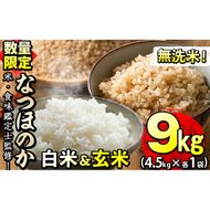 【米の匠】川崎さん自慢のなつほのか＜白米＆玄米＞ 計9kg(各4.5kg×2袋) b2-033-R6-3w