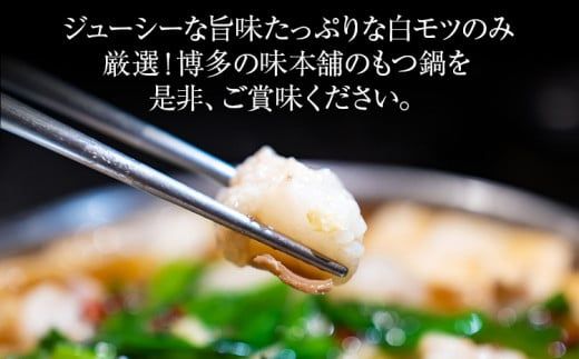 専用味噌で食べる。厳選国産牛博多もつ鍋味噌味(2～3人前)