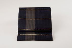 丹後の藤布　八寸名古屋帯　「夏一文字」（濃紺）全通/平仕立て　FY00091