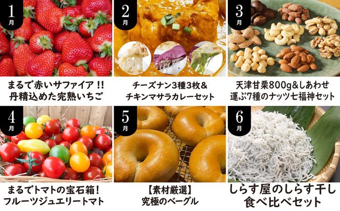 定期便 12回 厳選 肉 魚 野菜 フルーツ すべて 詰まった 旬 全12回 12ヶ月 いちご いちじく カレー トマト うなぎ しらす ベーグル 甘栗 ナッツ 生落花生 米 ハム 鶏 鍋セット お届け グルメ お取り寄せ お取り寄せグルメ 愛知県 碧南市 送料無料 H028-078