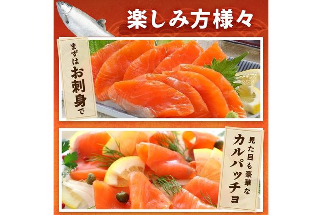 【数量限定100】絶品！お手軽！骨抜き！日本海産 サーモンフィーレ 約650g　サーモン 魚 魚介 海鮮 おかず おつまみ 刺身 カルパッチョ ふるさと納税 サーモン 刺身 鮭 フィレ 海鮮丼 寿司 サラダ ソテー 冷凍 お取り寄せ グルメ YK00160