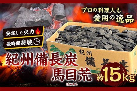 紀州備長炭 馬目荒 約15kg 株式会社紀 [30日以内に出荷予定(土日祝除く)] 和歌山県 日高川町 備長炭 炭 プロの 料理人 愛用---wshg_hjm4_30d_23_55000_15kg---