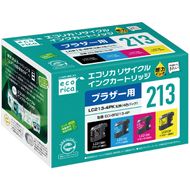 エコリカ【ブラザー用】 LC213-4PK互換リサイクルインク 4色パック（型番：ECI-BR213-4P） brother リサイクル インク 互換インク カートリッジ インクカートリッジ カラー オフィス用品 プリンター インク 山梨県 富士川町