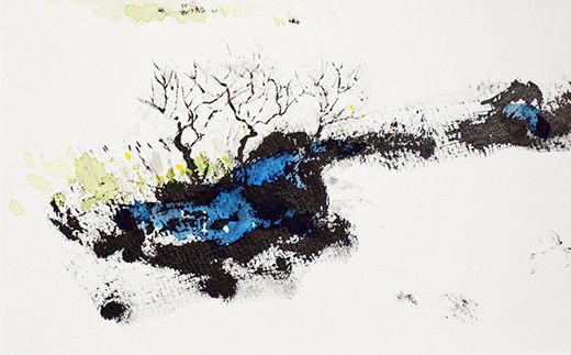 121-1263-56 北海道釧路町の大自然　絵画「早春の釧路湿原」１枚（F4号サイズ）