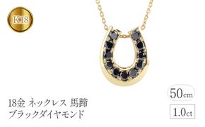 18金 ネックレス 馬蹄 ブラックダイヤモンド 1.0ct ホースシュー  管理番号230227102bkym SWAA095