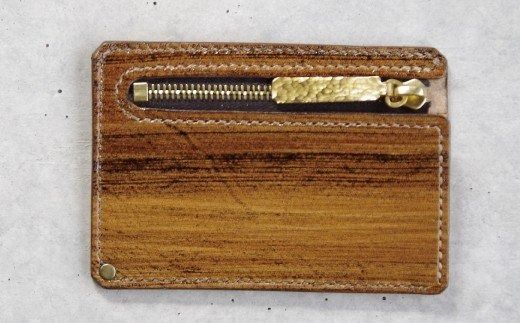 【こだわりの革細工】ジッパー小銭入れ /「LEATHERS by Kei Arabuna」 101001