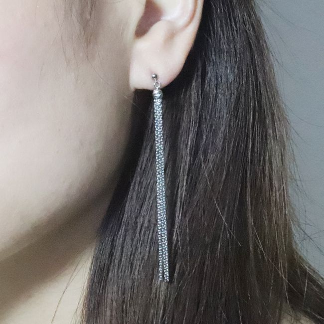 プラチナ　ミラーボールタッセルピアス  BQ-120