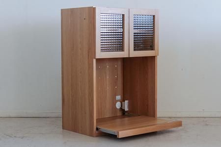 トラクト ガラスOP＋チェスト NA 【食器 キャビネット 家具 国産 組み合わせ 収納家具 完成品】(H060640)