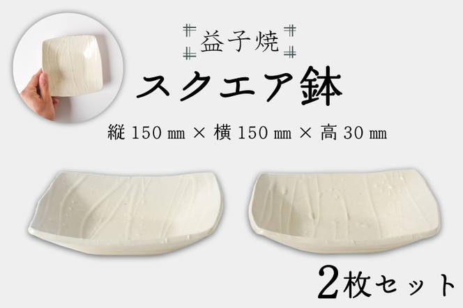 益子焼】スクエア鉢2個セット｜モダン 角鉢 シンプル 手作り 電子レンジ△ 食洗器△（BR001）