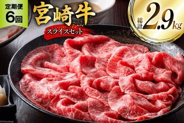 牛肉 定期便 宮崎牛スライスセット 6ヶ月定期便 [ミヤチク 宮崎県 美郷町 31au0060] 冷凍 スライス 小分け 個包装 牛モモ 牛バラ 牛 牛ロース 牛肩ロース