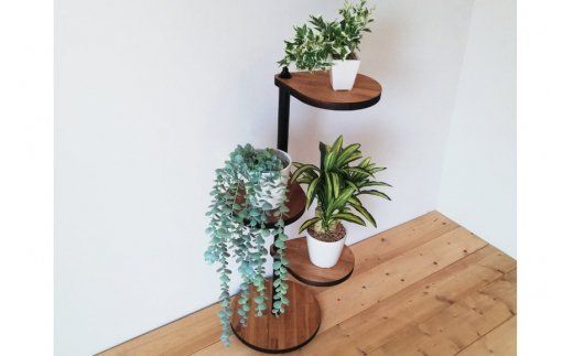 しずくのスタンドシェルフ 3段タイプ ブラウン（天然木/完成品） [新星金属製作所 大阪府 守口市 20940964] 