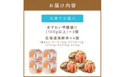 カニカニ海鮮セット ( かに カニ 蟹 海鮮 海鮮丼 魚 甲羅盛り カニ味噌 魚介類 セット )【094-0062】