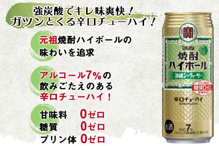 ＜TaKaRa 焼酎ハイボール シークヮーサー 500ml×24本 沖縄缶＞翌月末迄に順次出荷【c835_kr_x3】