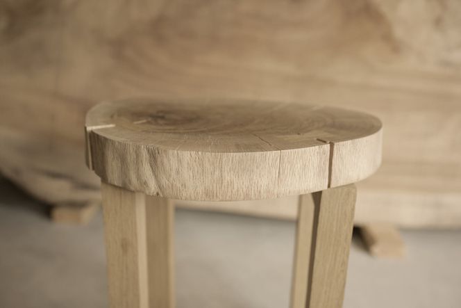 414. オーク スツール 岐阜県 産 オーク イス 椅子 無垢