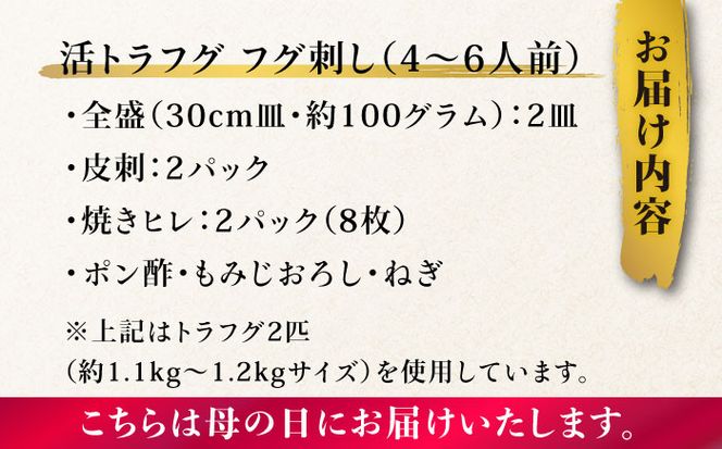 【母の日にお届け！】【長崎県産】トラフグ フグ刺し・フグ鍋 Wセット（4～6人前） / ふぐ 刺身 鍋 南島原市 / ながいけ[SCH074]