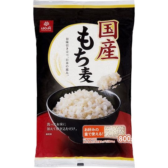 もちもちぷちぷち食感♪　国産もち麦  800g×6袋　チャック付 食物繊維 大麦 大容量 はくばく ハクバク 国産 もち麦 もちむぎ 山梨 やまなし 富士川町