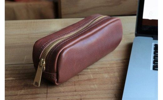 イタリアンレザーペンケース（筆箱） 【ブラウン】Z007VC05