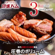 【訳あり】日進ハム／職人の切落しセレクション（ハム・ソーセージ・ベーコン切落し 3kg以上） ※配送不可地域あり ※着日指定不可