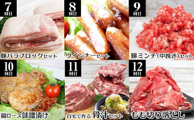 【定期便12回】沖縄県産豚　くいまーる豚　満足セット
