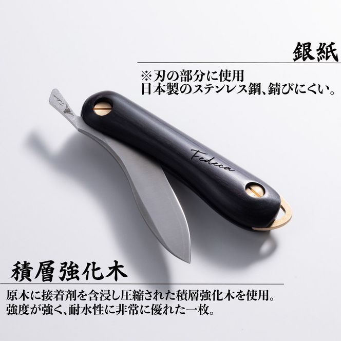 【FEDECA】 折畳式料理ナイフ Solo プレーンブラック　000952